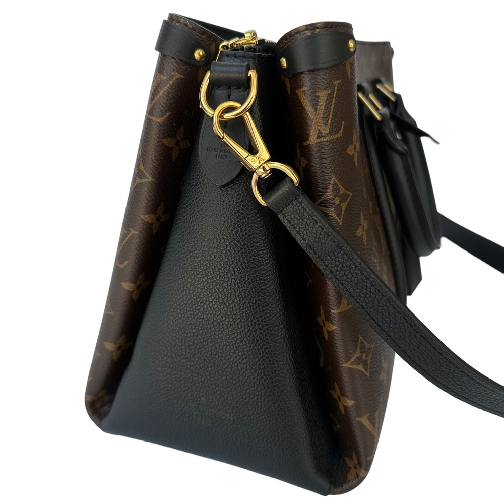 Louis Vuitton Soufflot MM Satchel Brown Monogram Canvas Black Shoulder Handbag - Picture 11 of 14
